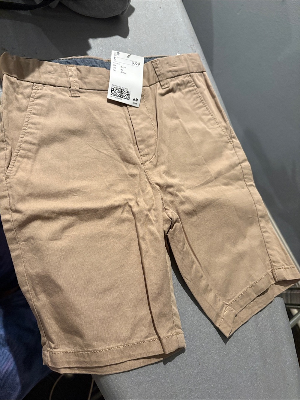 H&M Beige Flat-Front Chino Shorts